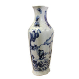 Chinese Blue White Porcelain Eight Immortal Graphic Flat Body Vase ws399S