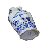 Chinese Blue White Porcelain Eight Immortal Graphic Flat Body Vase ws399S