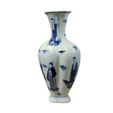 Chinese Blue White Porcelain Eight Immortal Graphic Vase ws403S