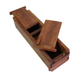 Chinese Huali Rosewood 2 Drawers Narrow Rectangular Storage Box Accent ws412S