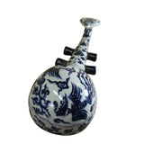 Chinese Blue White Porcelain Flowers Phoenix Pipa Shape Display ws436S