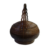 Oriental Handmade Brown Rattan Basket with Long Handle ws460S