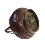 Oriental Handmade Brown Rattan Basket with Long Handle ws460S