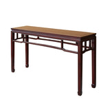Oriental Handmade Huali Rosewood Dark Brown Straight Apron Narrow Altar Table ws472S