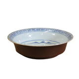 Chinese Blue White Ancient Scenery Fengshui Painting Porcelain Plate ws495S