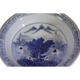 Chinese Blue White Ancient Scenery Fengshui Painting Porcelain Plate ws495S