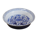 blue white plate - double fishes - Chinese pottery