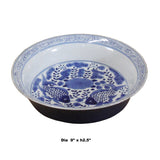 Chinese Blue White Fishes Fengshui Graphic Porcelain Plate ws496S