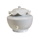 porcelain jar - round ceramic box - off white container