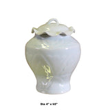 Handmade Oriental Off White Thin Porcelain Small Jar Container ws504S