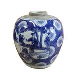 Chinese Oriental Handpaint Small Blue White Porcelain Ginger Jar ws515S
