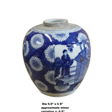 Chinese Oriental Handpaint Small Blue White Porcelain Ginger Jar ws515S
