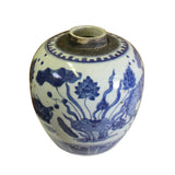 ginger jar - blue white urn - ceramic container