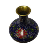 Chinese Metal Purple Blue Enamel Cloisonne Vase Shape Figure ws570S