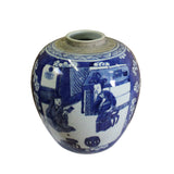 Chinese Oriental Handpaint Small Blue White Porcelain Ginger Jar ws573S