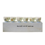 Chinese Off White Kid Lohon Graphic Porcelain Handmade Tea Cup 6 pieces Set ws592S
