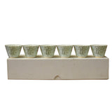 teacups set - flower birds graphic - oriental porcelain cups