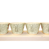 Chinese Light Green Birds Graphic Porcelain Handmade Tea Cup 6 pieces Set ws593S