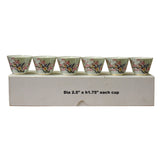 Chinese Light Green Birds Graphic Porcelain Handmade Tea Cup 6 pieces Set ws593S