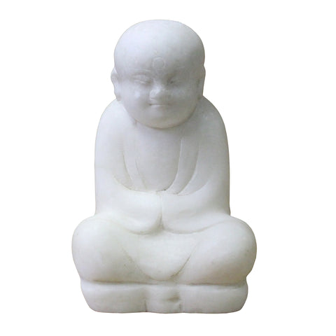 stone lohon - white marble monk - small Lohon figure