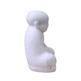 Chinese Oriental White Marble Stone Carved Monk Lohon Figure ws594S