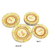 Set Chinese Vintage Yellow Floral Theme White Base Porcelain Teacups Plates ws634S