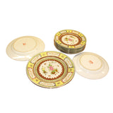 Set Chinese Vintage Yellow Floral Theme White Base Porcelain Teacups Plates ws634S