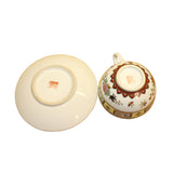 Set Chinese Vintage Yellow Floral Theme White Base Porcelain Teacups Plates ws634S