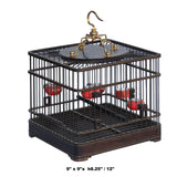 Quality Handmade Chinese Huali Rosewood Square Shape Decor Birdcage ws639S