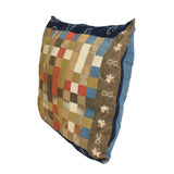 A29  Blue Mix Color Square Shape Checker Fabric Couch Sofa Cushion ws650S