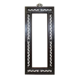 F9 Wood Brown Scroll Motif Rim Rectangular Picture Painting Frame ws684S