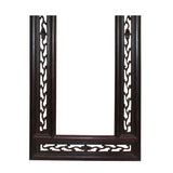 F9 Wood Brown Scroll Motif Rim Rectangular Picture Painting Frame ws684S
