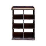 Distressed Cream Gray White Wood Small Table Top Curio Display Stand ws726S