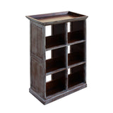 Distressed Cream Gray White Wood Small Table Top Curio Display Stand ws726S