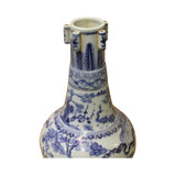 Chinese Blue White Porcelain Precise House Yard Scenery Vase ws730S