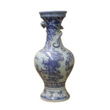 Chinese Blue White Porcelain Precise House Yard Scenery Vase ws736S