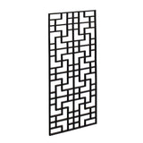 Rectangular Dark Brown Stain Wood Geometric Pattern Wall Panel ws744S