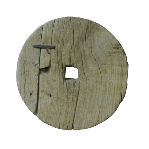 wood panel - rustic wood wheel - round thick board