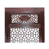 Chinese Dark Brown Geometric Lattice Pattern Wall Panel Headboard ws757S