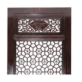 Chinese Dark Brown Geometric Lattice Pattern Wall Panel Headboard ws757S