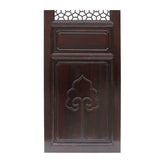 Chinese Dark Brown Geometric Lattice Pattern Wall Panel Headboard ws757S