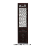 Chinese Dark Brown Geometric Lattice Pattern Wall Panel Headboard ws757S
