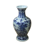 Chinese Blue White Porcelain Precise House Yard Scenery Vase ws760S