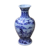 Chinese Blue White Porcelain Precise House Yard Scenery Vase ws760S