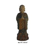 Chinese Rustic Wood Standing Lohon Monk Statue ws765S