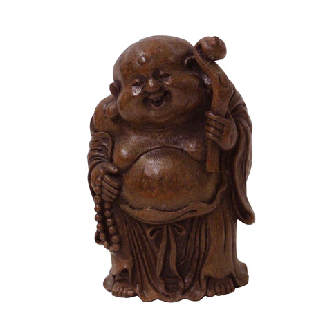 happy buddha - wooden buddha - zen buddha