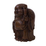Chinese Bamboo Carved Happy Buddha RuYi Figure Display ws772S