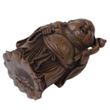 Chinese Bamboo Carved Happy Buddha RuYi Figure Display ws772S