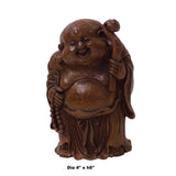 Chinese Bamboo Carved Happy Buddha RuYi Figure Display ws772S