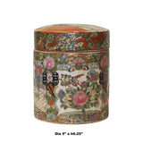 Chinese Oriental Porcelain People Scenery Round Shape Container Decor ws782S